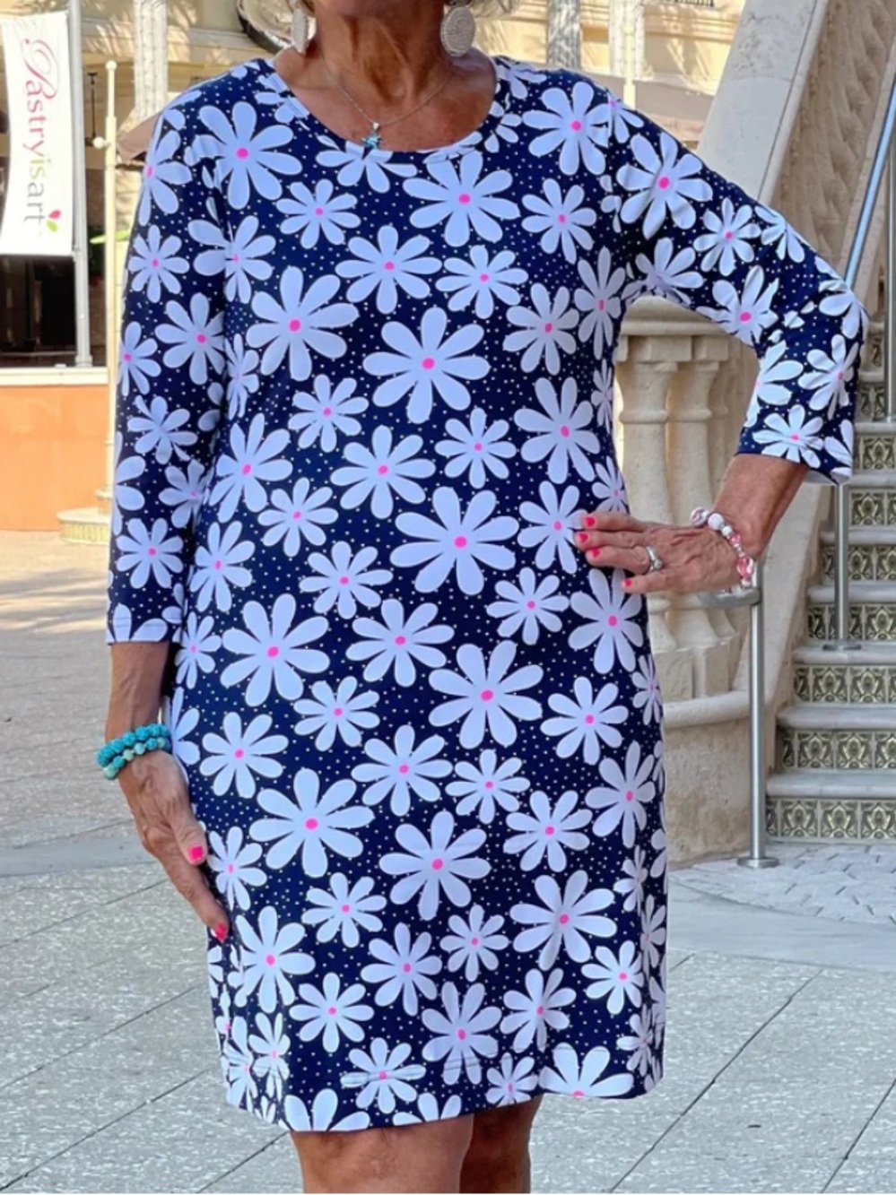 Lulu-B Women’s 3/4 Sleeve Daisy Dress size Large